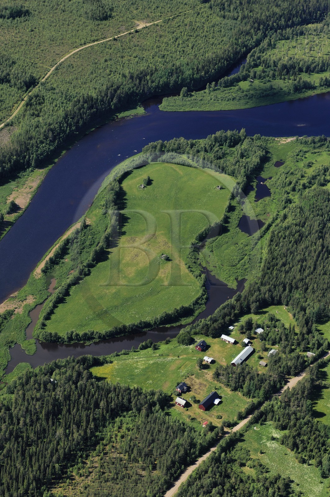 Suède, Laponie, paysage du comté de Norrbotten au nord de Lulea(vue aérienne)