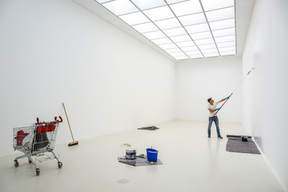 France, Vaucluse, Avignon, Collection Lambert, Museum of Contemporary Art, preparation of an exhibition