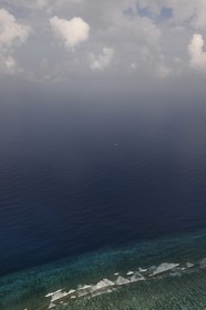 Maldives, seaplane takeoff (aerial view)