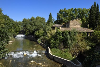 France, Var, Le Muy, Fondation Bernar Venet crossed by the Nartuby river, the Mill