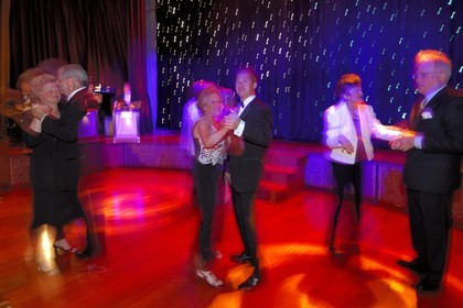 Italy, cruise aboard the Silvershadow ship of the company Silversea, dance floor, dance evening