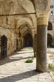Israel, district Nord, Galilée, Acre (Akko), vieille ville, classée Patrimoine Mondial de l'UNESCO, la ville ottomane, le caravansérail Khan el Oumdan