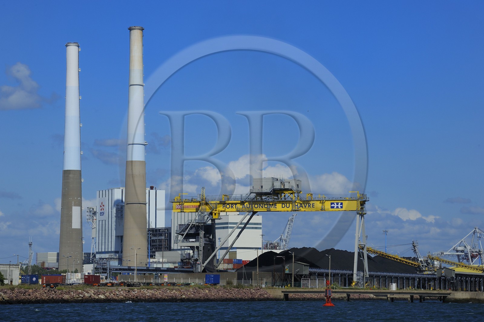 France, Seine-Maritime (76), Le Havre, le port de commerce, Centrale thermique EDF