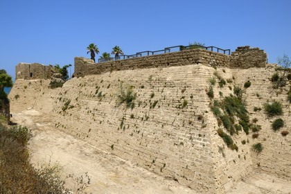 Israel, Haifa District, Caesarea (Caesarea Maritima), ruins of Caesarea, ramparts of the citadel of the Crusaders
