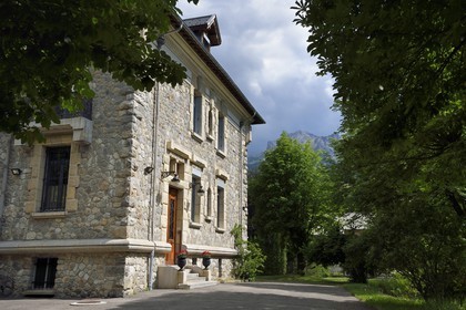 France, Alpes de Haute Provence, Ubaye valley, Barcelonnette, mexican villa known as L'Ubayette in the alley des Dames, built in 1903 for Henry Proal former trader in Mexico City by the architect Georges Debrie and engineer Georges Pierron who are also the authors of the first French novelty store built in Mexico City the Palacio de Hierro, today it is the subprefecture