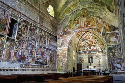 France, Alpes-Maritimes, Roya Valley, La Brigue, Notre Dame des Fontaines Chapel, 15th century frescos attributed to Jean Canavesio