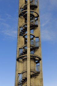 France, Manche, Cotentin, Saint Lo, the belfry, concrete staircase on place Charles de Gaulle