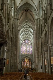France, Ille-et-Vilaine,  Bay of Mont Saint Michel, Dol de Bretagne, nave of Saint Samson cathedral of gothic style