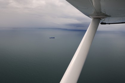 United Kingdom, England, Irish Sea, cargo (aerial view)