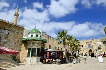 Israel, district Nord, Galilée, Acre (Akko), vieille ville, classée Patrimoine Mondial de l'UNESCO, la ville ottomane, la mosquée Jezzar Pasha