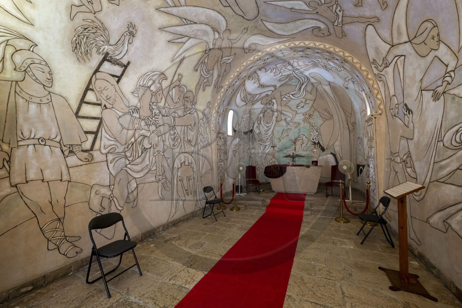 France, Alpes-Maritimes (06), Villefranche-sur-Mer, la chapelle Saint-Pierre propriété de la prud’homie des pêcheurs et décorée par Jean Cocteau