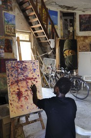 Tanzania, Zanzibar Archipelago, Unguja island (Zanzibar), Stone Town, listed as World Heritage by UNESCO, artist's studio in a tower of the old fort