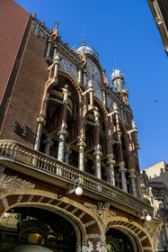 Spain, Catalonia, Barcelona, Palau de la Musica Catalana (Catalan Music Palace), concert hall designed by the architect of Catalan modernism Lluis Domènech i Montaner, a UNESCO World Heritage Site