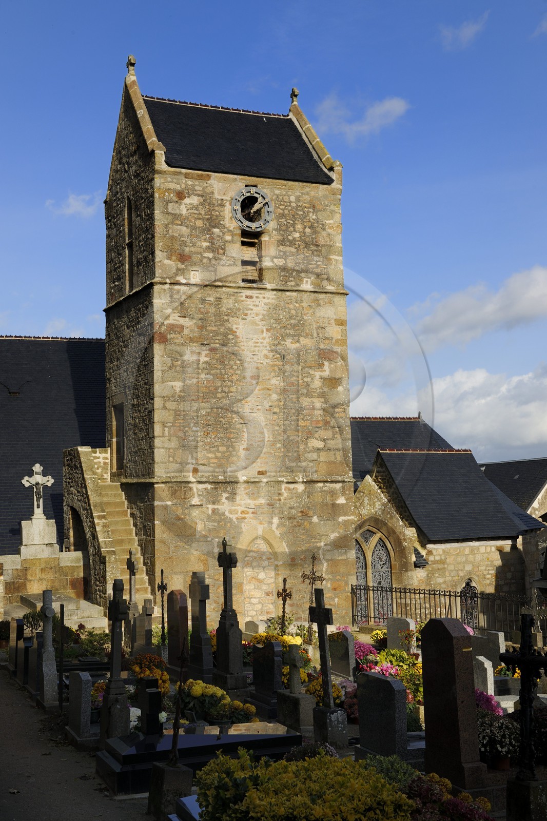 France, Manche, Mont Saint Michel, listed as World Heritage by UNESCO, Saint Pierre parish church and the cemetery
