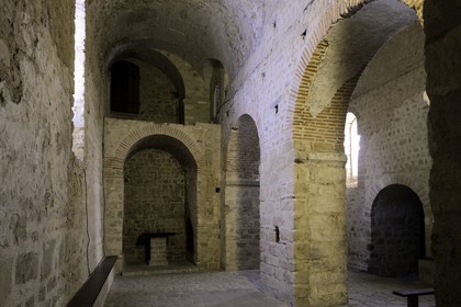 France, Manche, the abbey of Mont Saint Michel, listed as World Heritage by UNESCO, Notre Dame Sous Terre Church dated 970