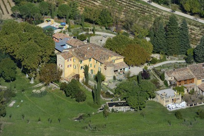 France, Var, Provence Verte (Green Provence), Bras village next to Saint Maximin, Le Peyrourier - une campagne en Provence Bed and Breakfast (aerial view)