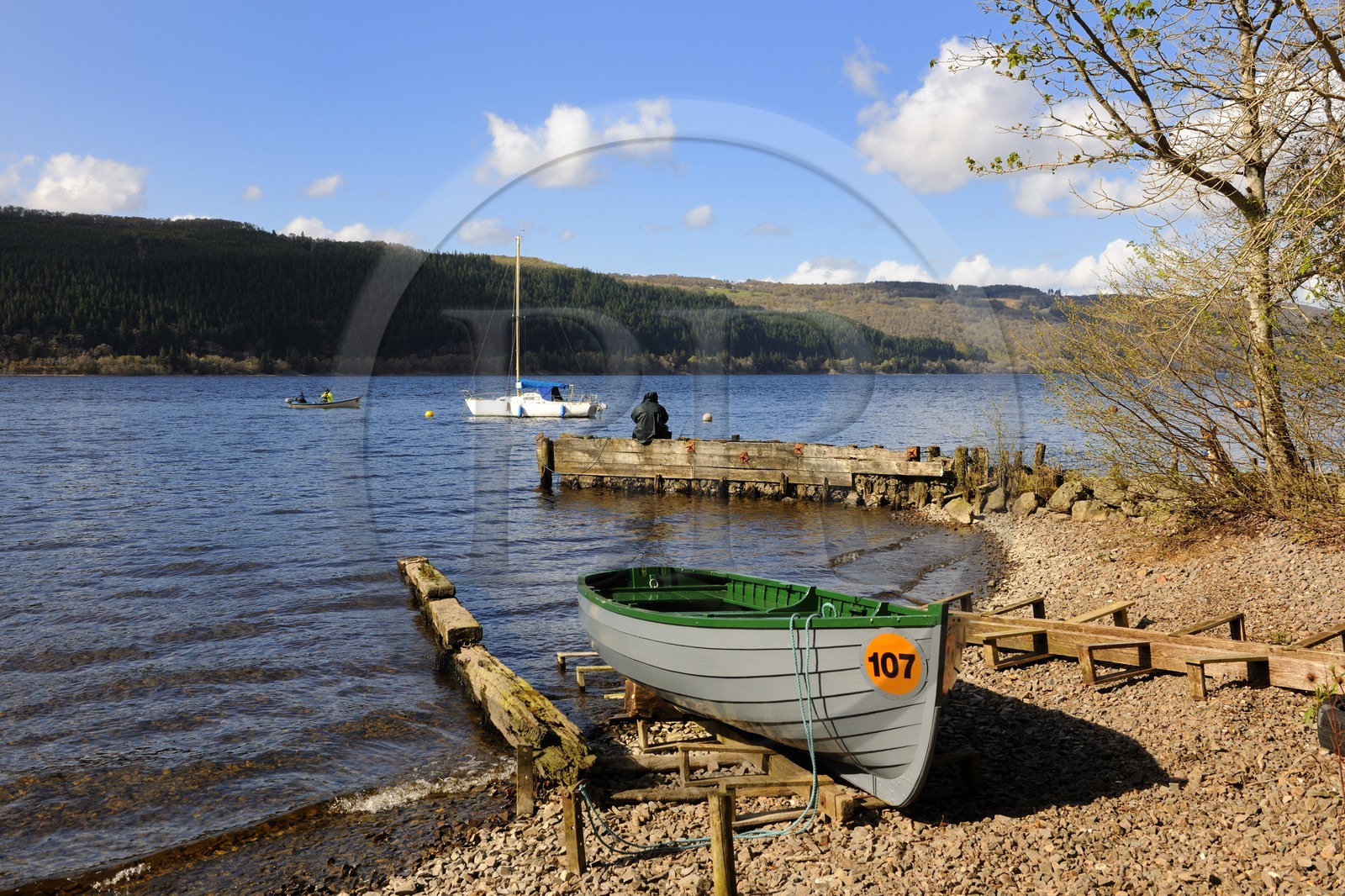 Royaume-Uni, Ecosse, région des Highlands, le Loch Ness, petit port à Foyers