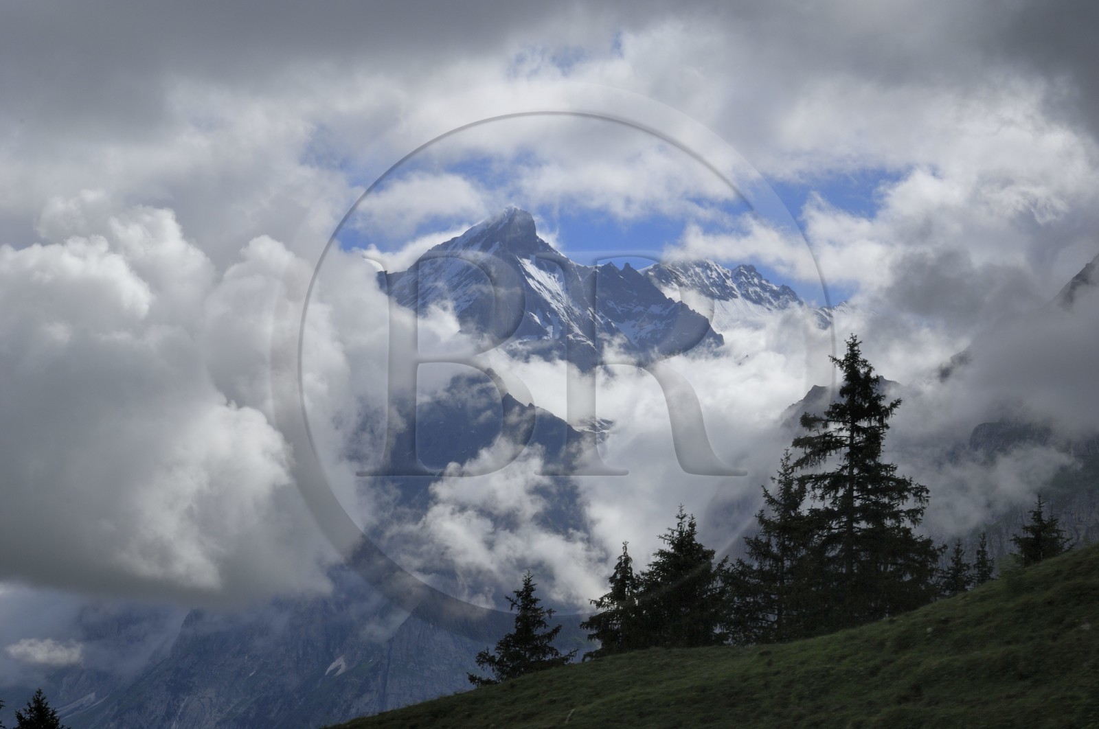 Suisse, Canton de Berne, Oberland Bernois, Grindelwald, montagne du Wetterhorn (3701 m)