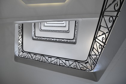 France, Alpes-Maritimes, Cannes, the staircase of the former Miramar palace